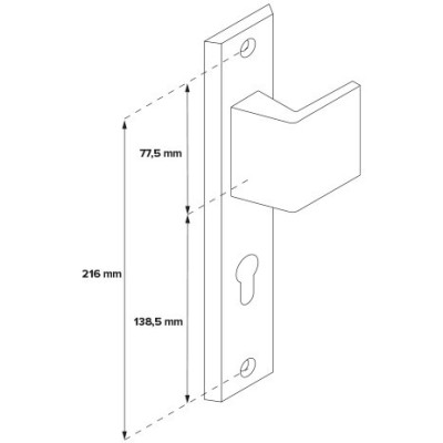 TOTAL vchodová kľučka-madlo INOX pravá
