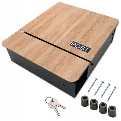 S3693 Poštová schránka Antracit + Imitácia dreva