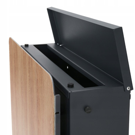 S3693 Poštová schránka Antracit + Imitácia dreva