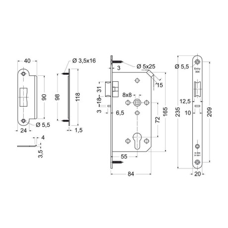 EN.304.BS.72.55.20.PL zadlabací zámok