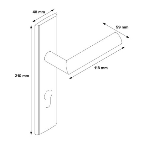 MIRO ulazna bravarija ključ lijevo 72mm VMINL