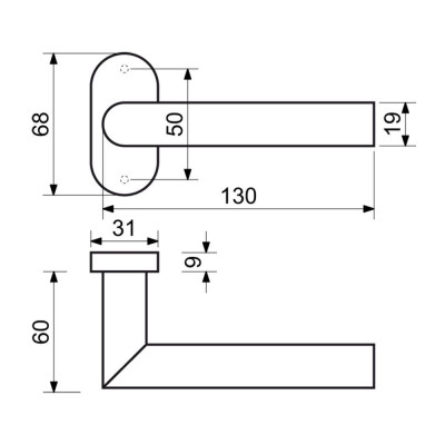 RK.F.1967.N kvaka za vrata od nehrđajućeg čelika