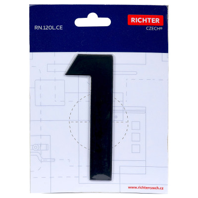 RN.120L.1.CE broj "1" 120mm crna mat