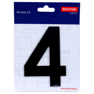 RN.120L.4.CE broj "4" 120mm crna mat