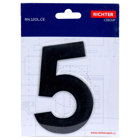 RN.120L.5.CR broj "5" 120mm crna mat