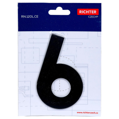 RN.120L.6.CE broj "6" 120mm crna mat