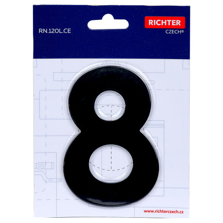 RN.120L.8.CE broj "8" 120 mm crna mat