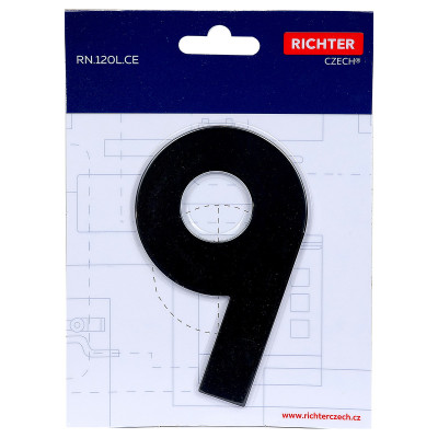 RN.120L.9.CE broj "9" 120mm crna mat