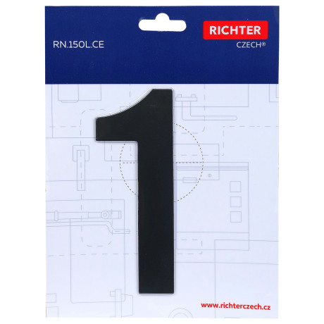 RN.150L.1.CE broj "1" 150mm crna mat