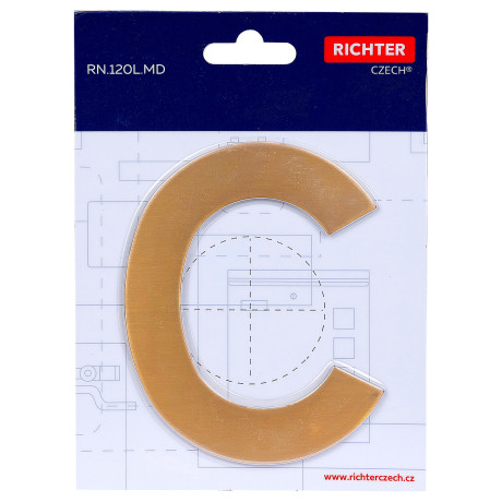 RN.75L.MD slovo "C" 75mm bakreno