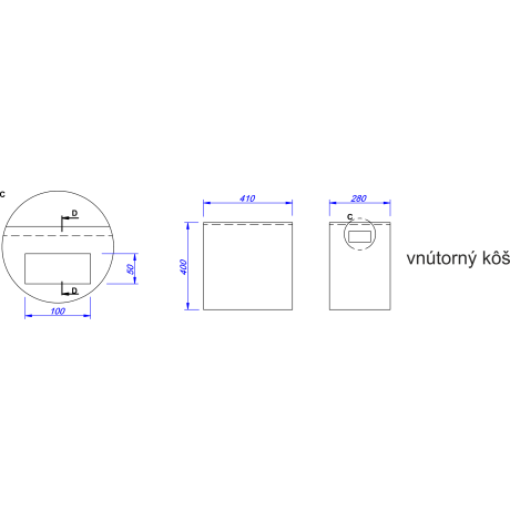 Koš za smeće veliki siv.