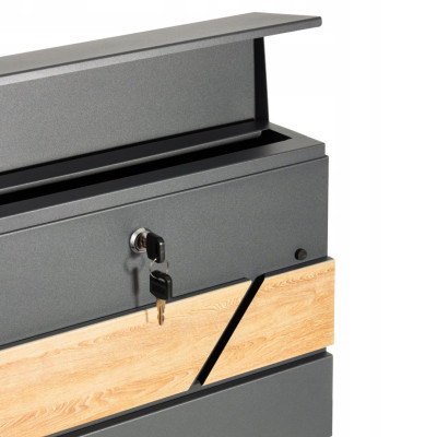 D3638 poštanski sandučić antracit + imitacija drveta