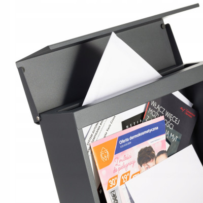 D3638 poštanski sandučić antracit + imitacija drveta