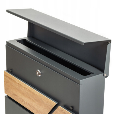 D3638 poštanski sandučić antracit + imitacija drveta