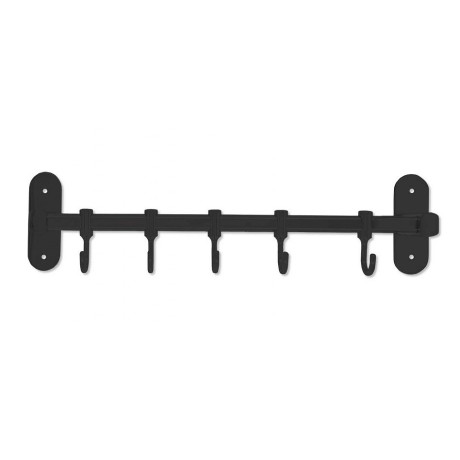 ČENEK vješalica 5 x kuka crna mat