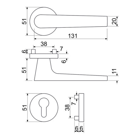 RK.K16.BOLOGNA.PZ.NIMAT ručka za vrata