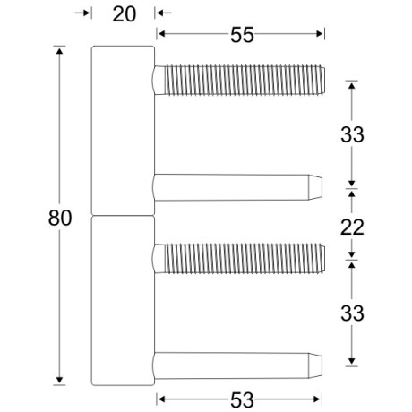 Záves dverový nastaviteľný 20mm