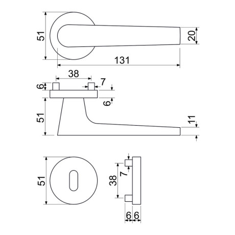 RK.K16.BOLOGNA.BB.ANT kvaka za vrata