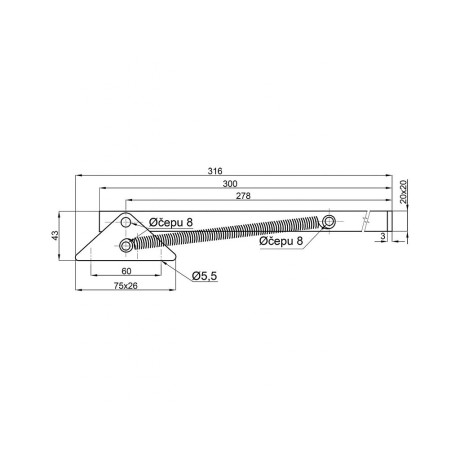 Vratna brava 300 mm bijela