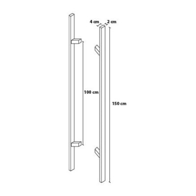 Ručka 150/100 četvrtasta sa zaobljenim rubovima, obostrano.
