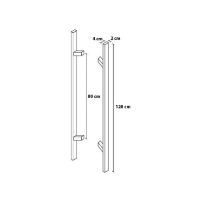 Ručka 120/80 četvrtasta s kosim bridom, dvostruka