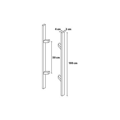 Ručka 100/50 četvrtasta sa kosim bridom, dvostrana.