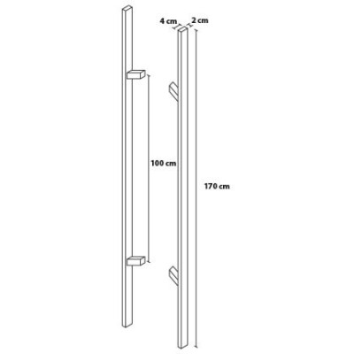Ručka 170/100 četvrtasta sa zaobljenim Ivicama s obje strane
