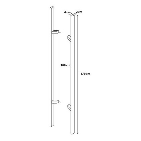 Ručka 170/100 četvrtasta sa zaobljenim Ivicama s obje strane