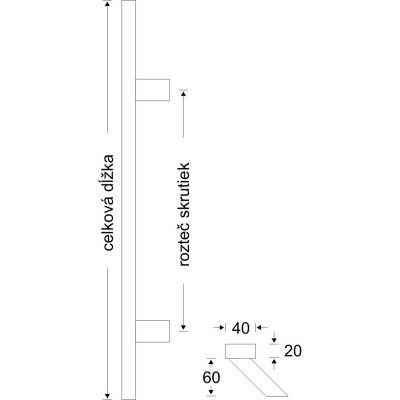 Ručka 170/100 četvrtasta sa zaobljenim Ivicama s obje strane
