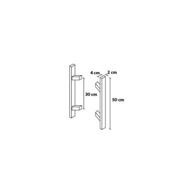 Ručka 50/30 četvrtasta s ravnim rubom, obostrano.