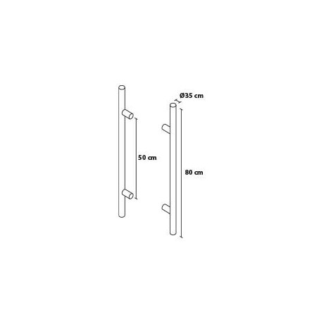 Ručka 80/50, okrugla, dvostrana.