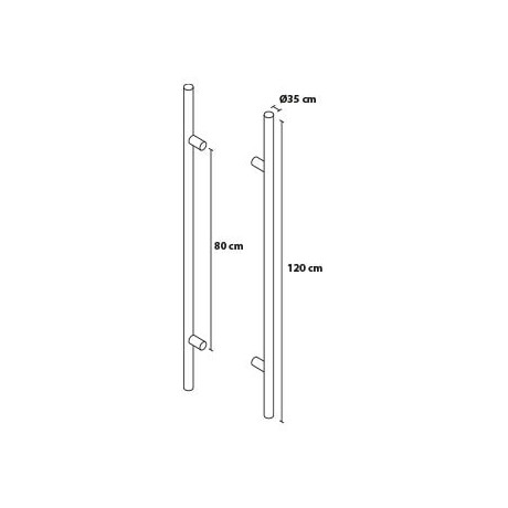 Ručka 120/80 okrugla dvostrana