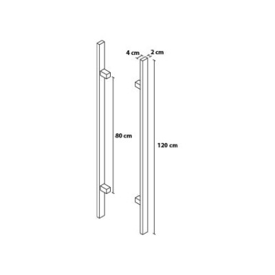 Ručka 120/80 četvrtasta, dvosmjerna.