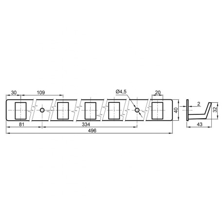 CTIBOR vješalica - 5 kukica Krom