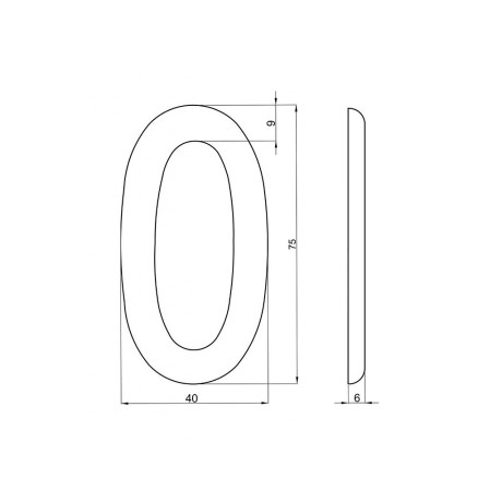 Brojčanik "0" 75mm bronca