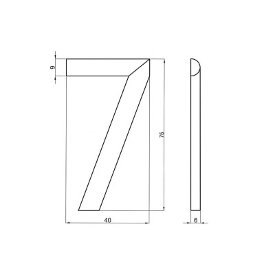 Broj "7" 75mm brončana