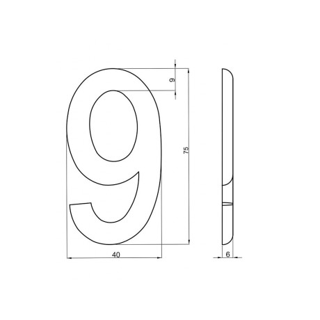 Broj "9" 75mm bronca.