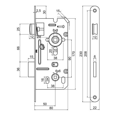 Z.301-WC.90/50/22.PL.CE ugradbeni WC zatvarač.