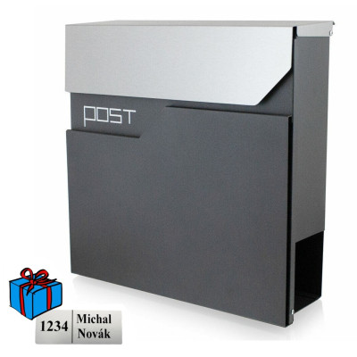 S3695 poštanski sandučić antracit + nehrđajući čelik
