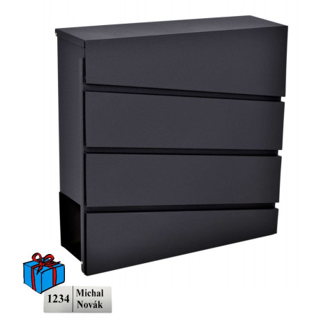 D3645 crna poštanska sandučić