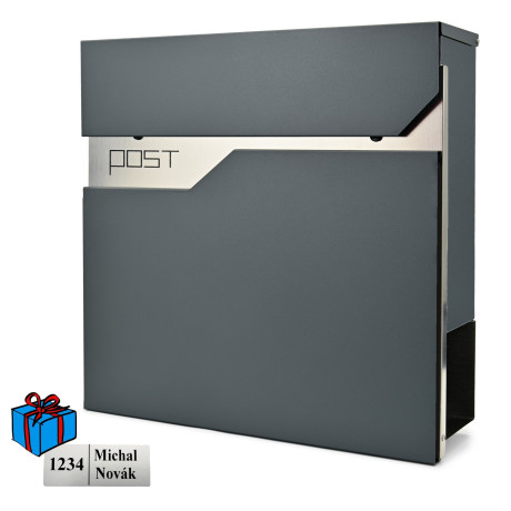 D3692 poštanski sandučić antracit + nehrđajući čelik