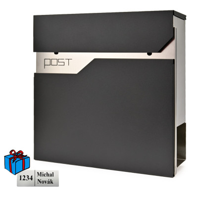 D3692 poštanski sandučić crni + inox