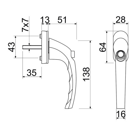 RHW.179.P.F9016 ručka za prozor