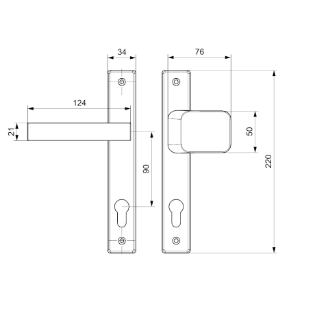 K05G ručica-kugla lijeva za vrata