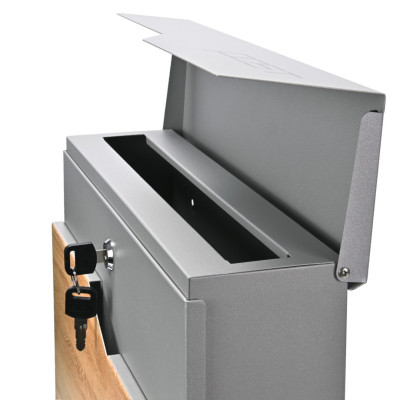 S3637 poštanski sandučić srebrna boja + imitacija drva