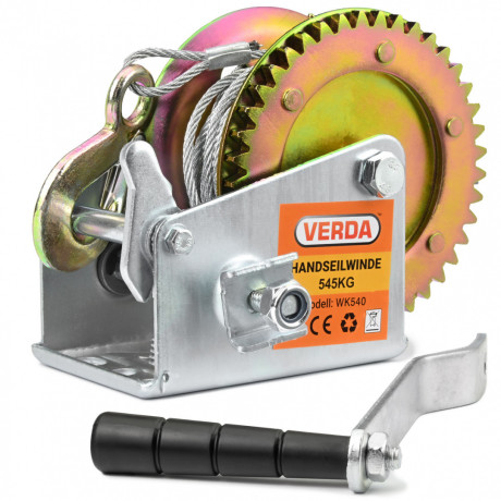 WK540 ručni vitlo s čeličnom sajlom na ručku 545 kg