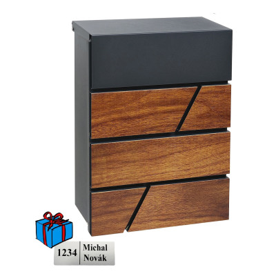 BK.524.WO.AM poštanski sandučić antracit + drvo