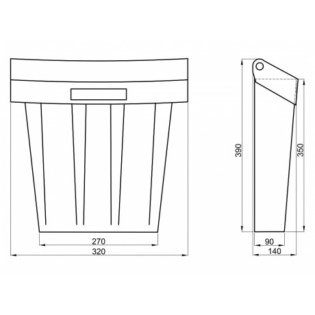 Plastični poštanski sandučić sivi