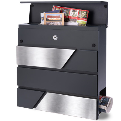 D3711 poštanski sandučić antracit + nehrđajući čelik