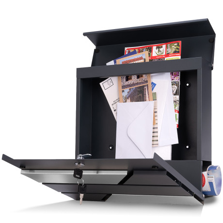 D3711 poštanski sandučić antracit + nehrđajući čelik